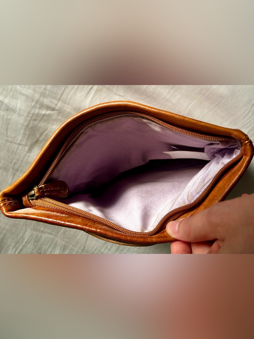Vintage Gap Goat Leather Foldover Clutch Cognac - Picture 4 of 5